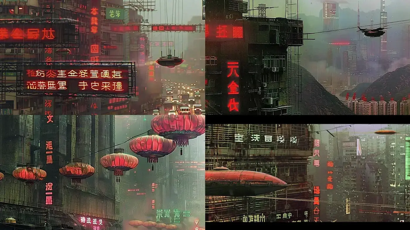 Neon-drenched Cyberpunk Metropolis - Midjourney sref style