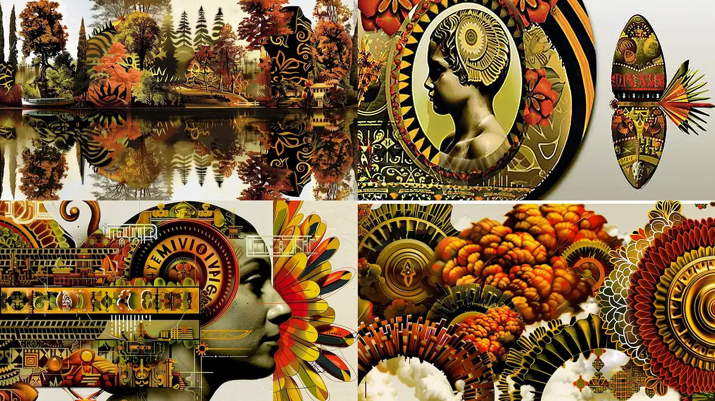 Lush and Intricate Illustrative Style with Organic Motifs - Midjourney sref style