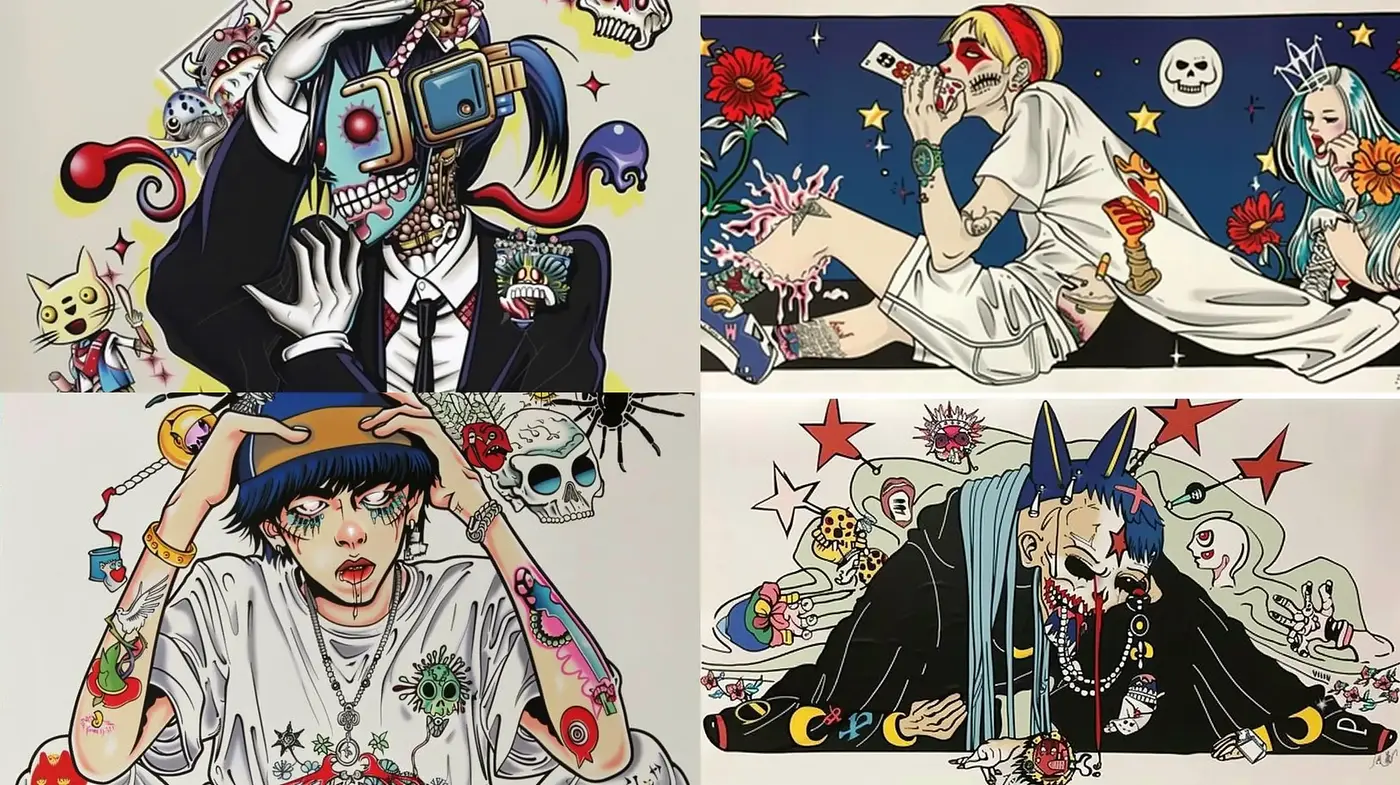 Eclectic Pop Surrealism with a Graphic Novel Twist - Midjourney sref style