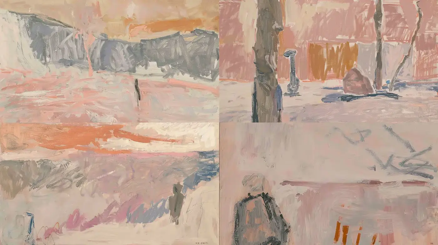 Abstract landscapes with a focus on soft textures and muted hues - Midjourney sref style
