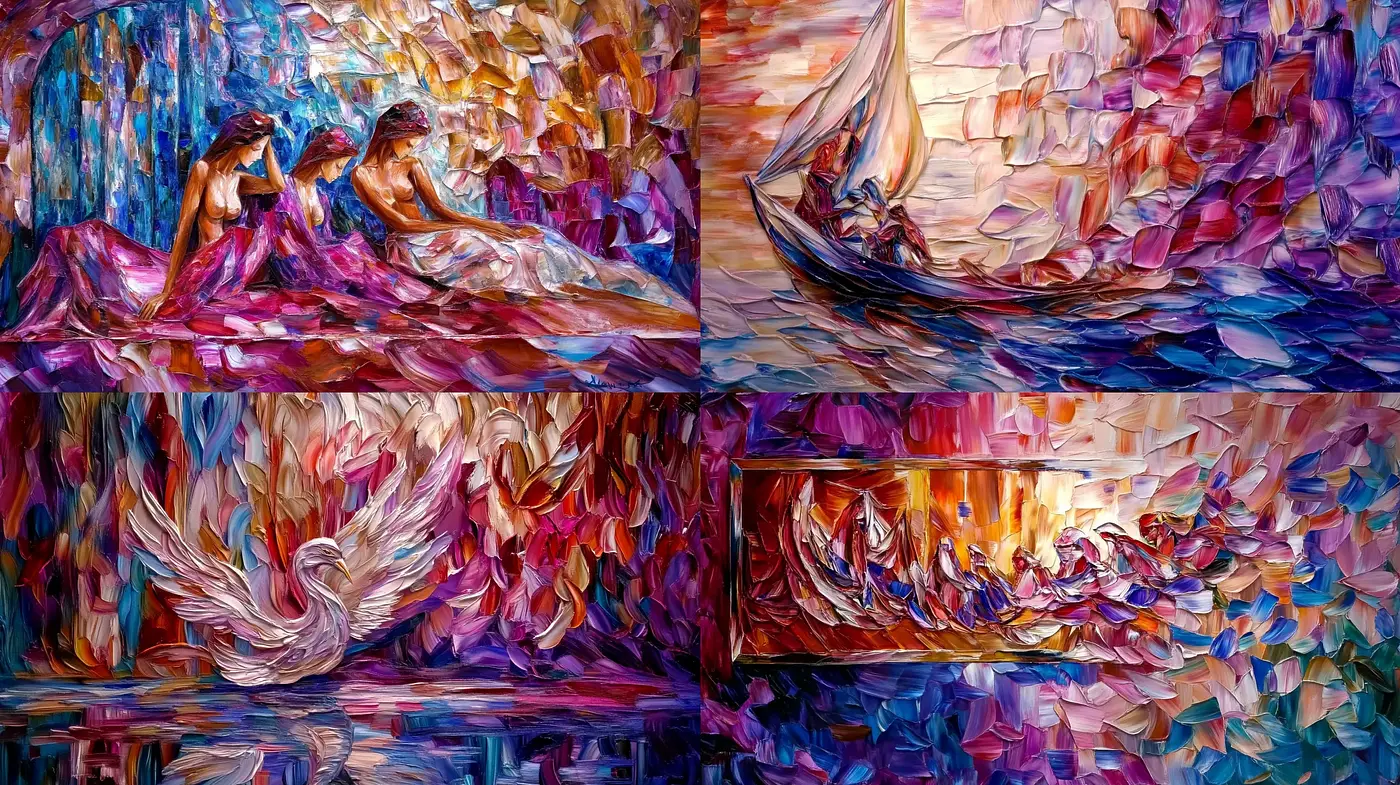 Kaleidoscopic Vivacity: A Study in Dynamic Impasto Brushwork - Midjourney sref style