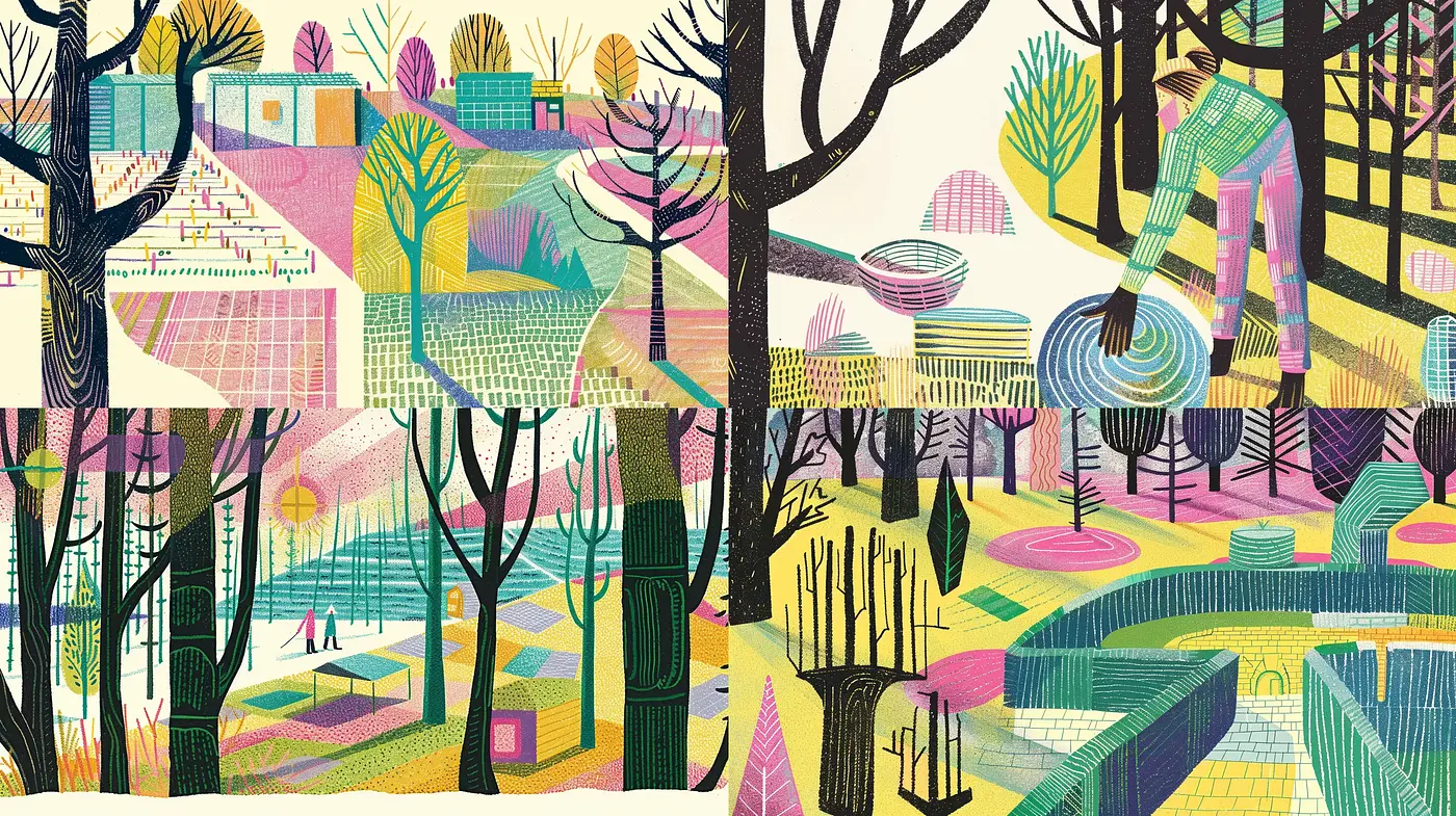Geometric Nature: An Abstract Interpretation of the Outdoors - Midjourney sref style