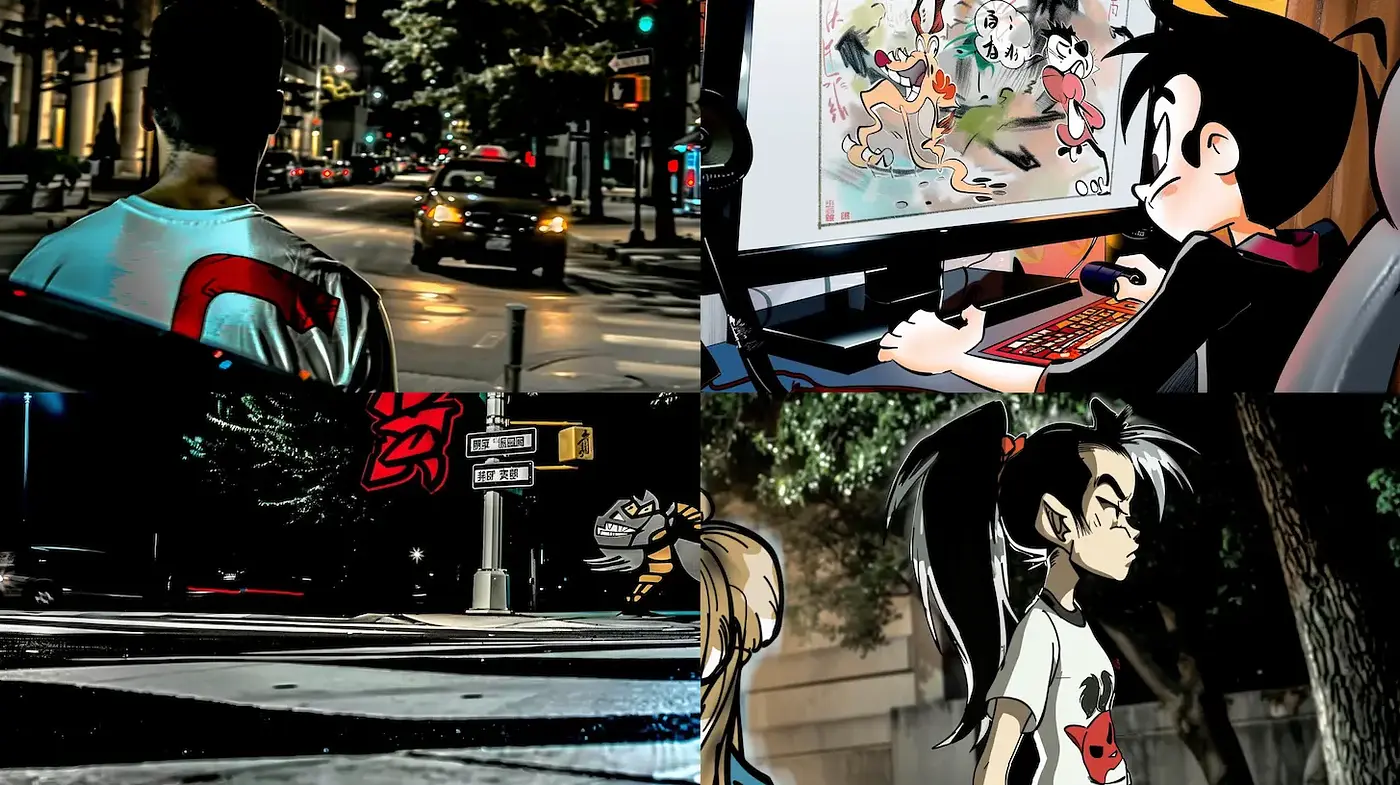 Dynamic Urban Illustrations with a Nostalgic Cartoon Flair - Midjourney sref style