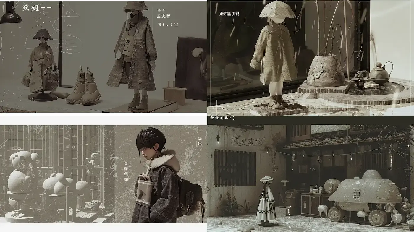 Whimsical and Nostalgic Aesthetic with Earthy Tones - Midjourney sref style