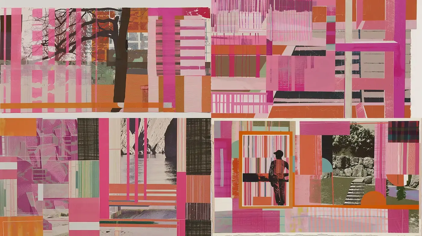 Vibrant Collage with a Modernist Touch and Textural Complexity - Midjourney sref style