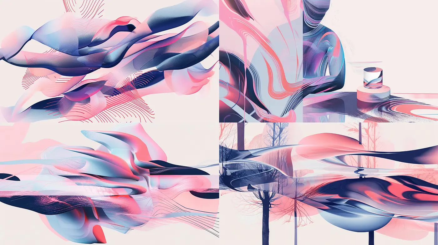 Ethereal Serenity in Pastel Swirls: A Harmonious Blend of Soft Tones and Fluid Forms - Midjourney sref style