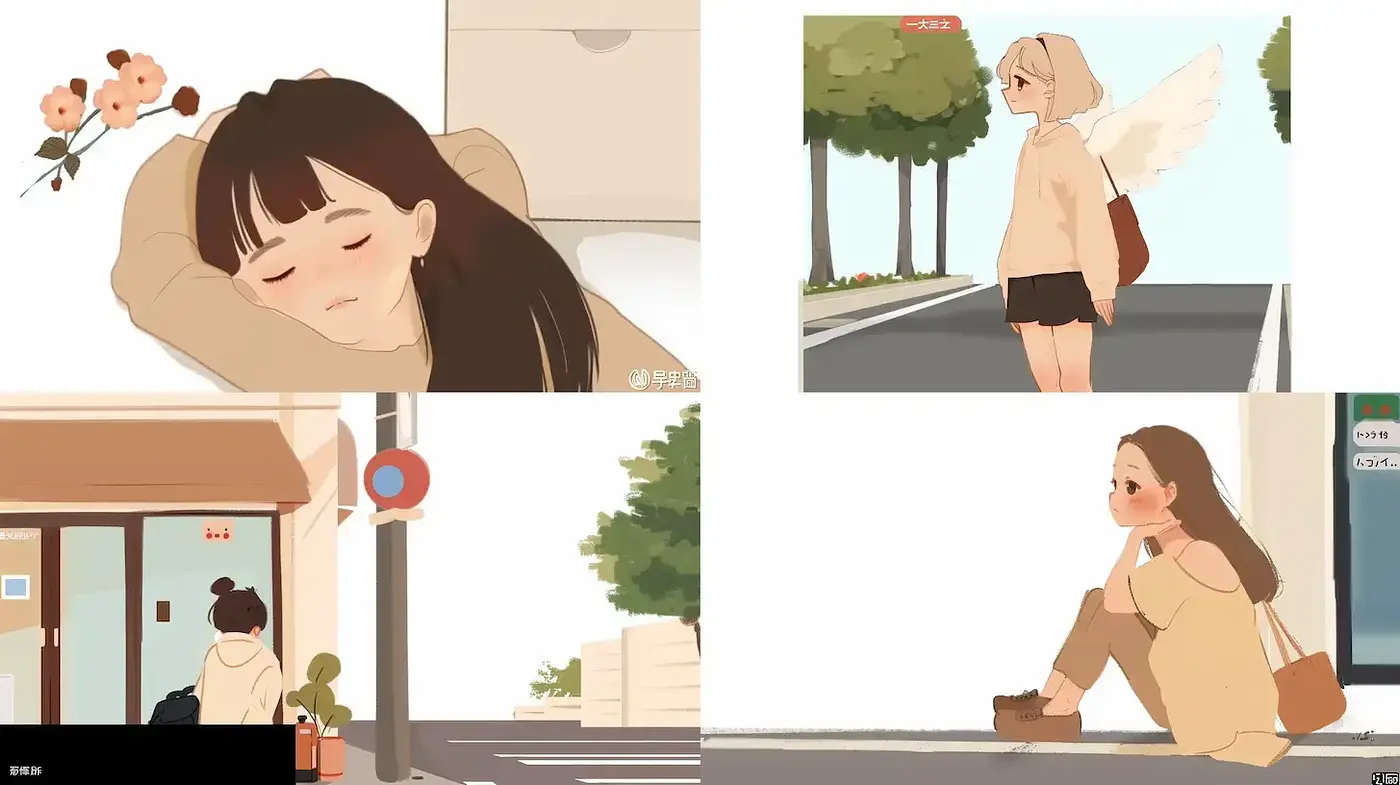 Contemporary Whimsical Illustrations with Dreamlike Quality - Midjourney sref style