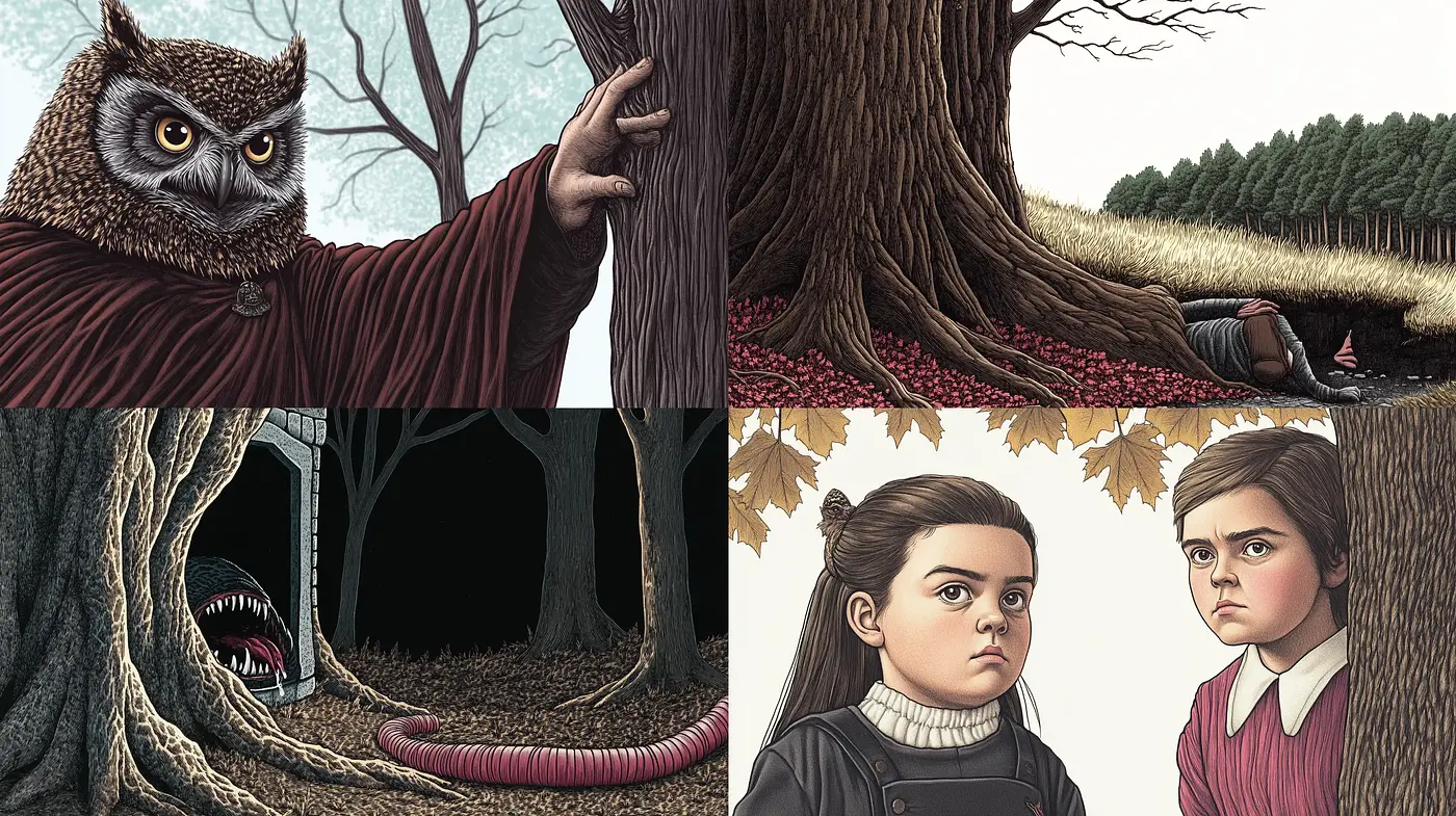 Enigmatic Whimsy: A Mysterious Blend of Naturalism and Storybook Illustration - Midjourney sref style