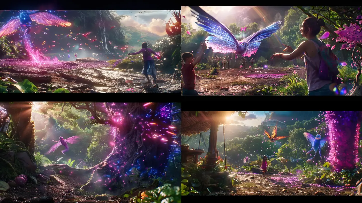 Enchanted Ethereal Realms with Luminescent Lifeforms - Midjourney sref style