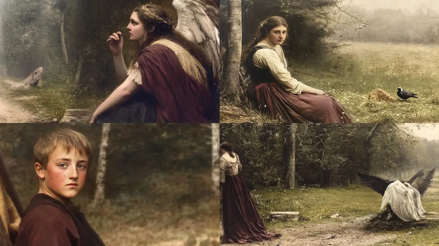 Ethereal Pastoral Scenes with a Romantic Artistic Veil - Midjourney sref style