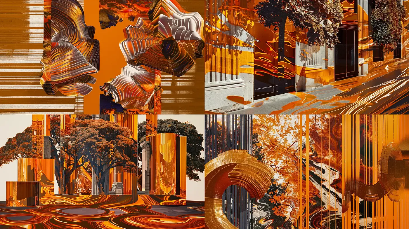 Abstract Autumn Symphony in Sienna Tones - Midjourney sref style