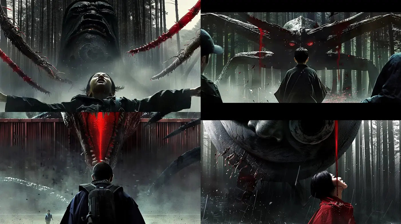 Gothic Elegance and Surreal Dread in Cinematic Frames - Midjourney sref style
