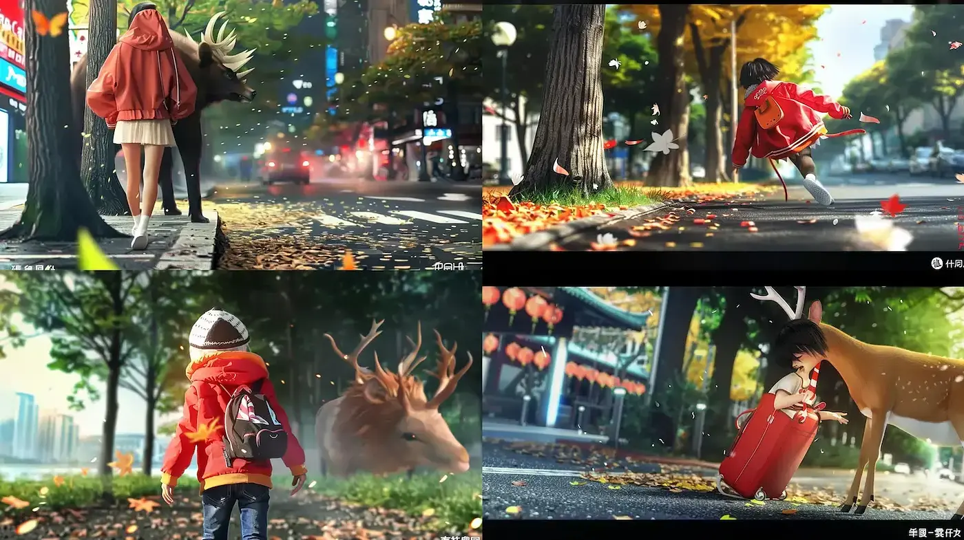 Whimsical yet vibrant depiction of anthropomorphic characters in urban settings - Midjourney sref style