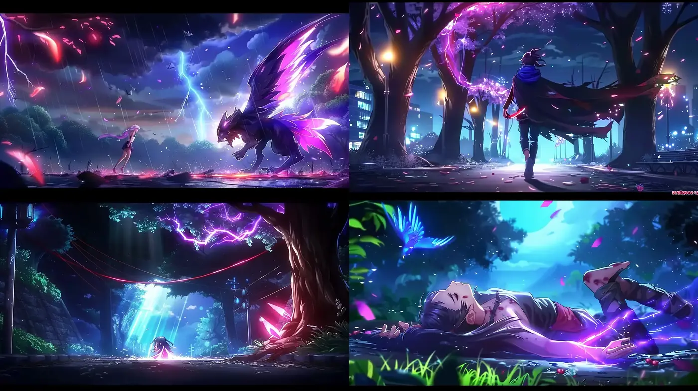 Ethereal Neon Fantasy: A Vivid Dreamscape Fusion - Midjourney sref style