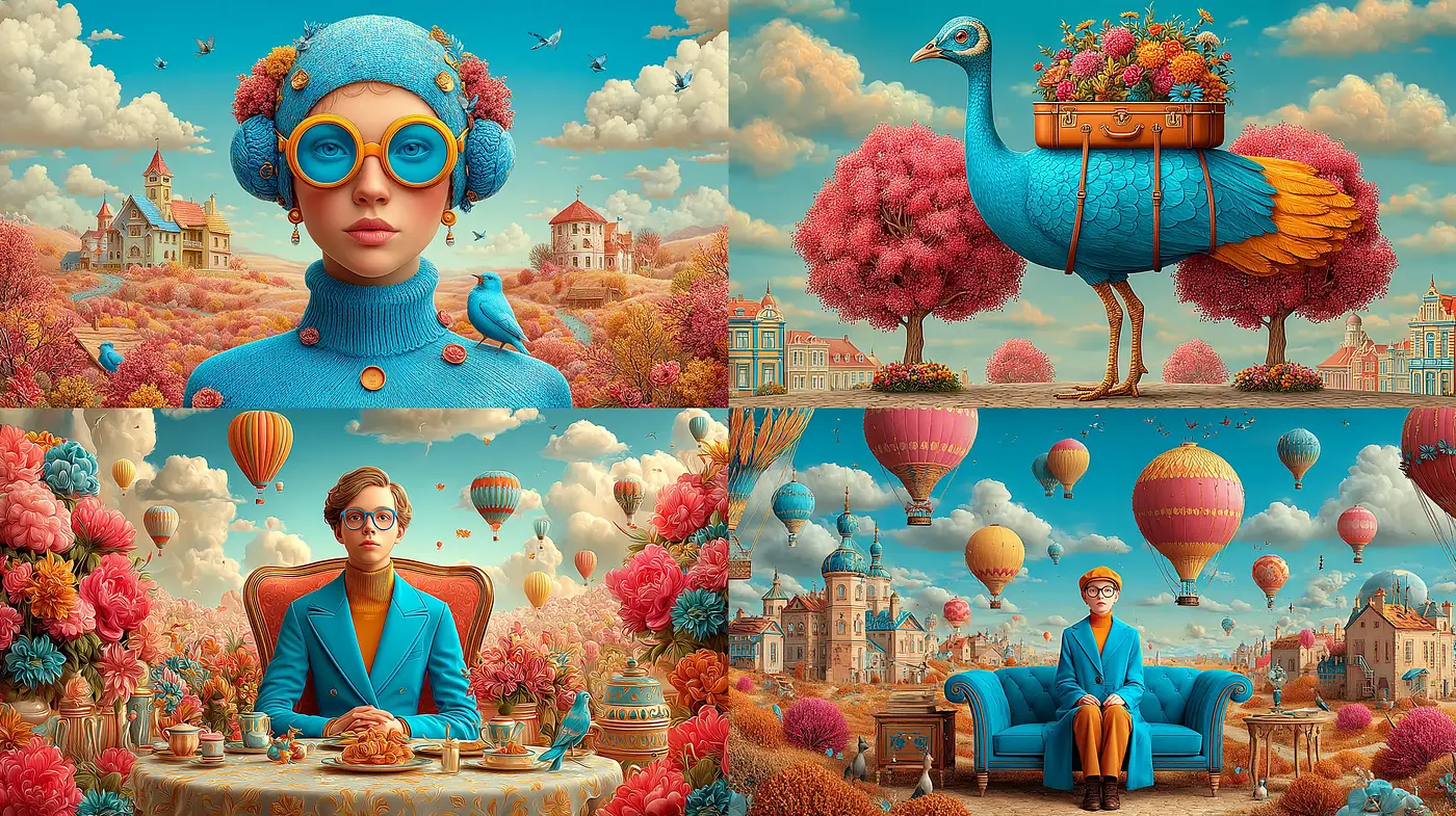 Whimsical and Vibrant Surrealism with a Playful Atmosphere - Midjourney sref style