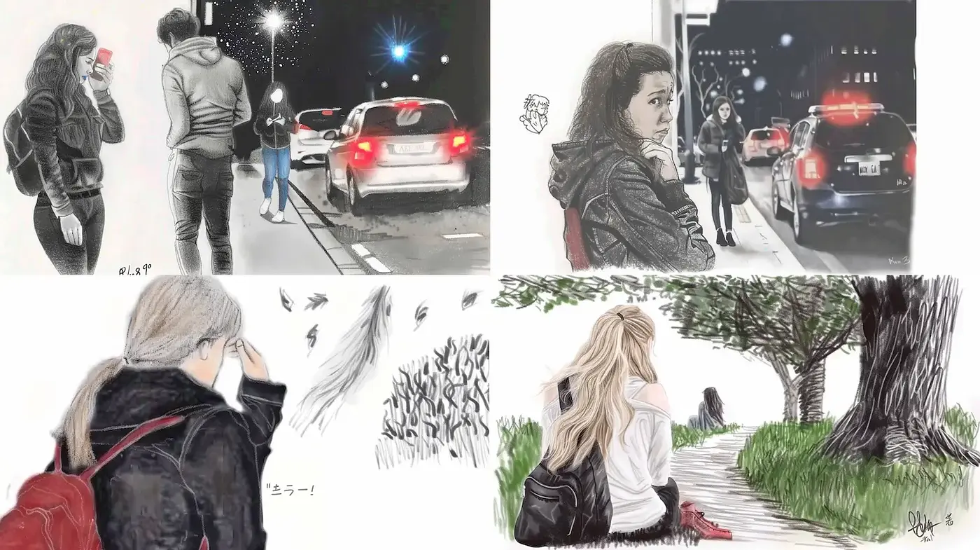 Contemporary Illustrative Style with a Blend of Realism and Whimsy in Urban Settings - Midjourney sref style