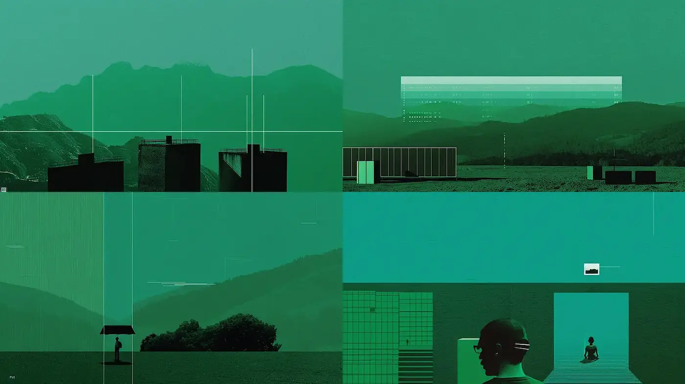 Abstracted Geometric Landscapes with a Minimalist Vibe - Midjourney sref style