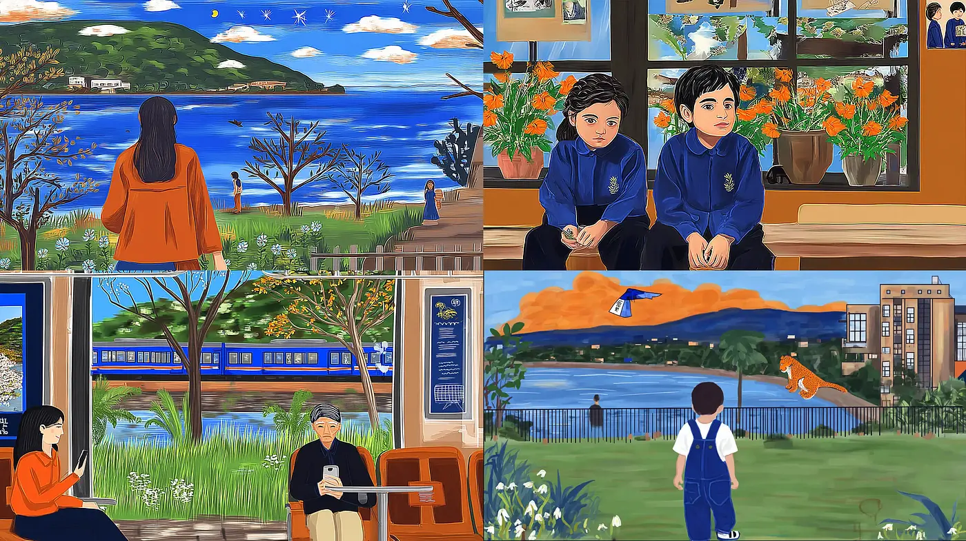 Vivid and Whimsical Illustrations with a Modern Touch - Midjourney sref style