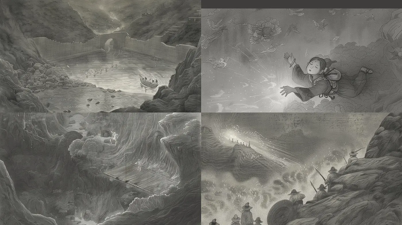 Mystic Monochromatic Dreamscape Series - Midjourney sref style