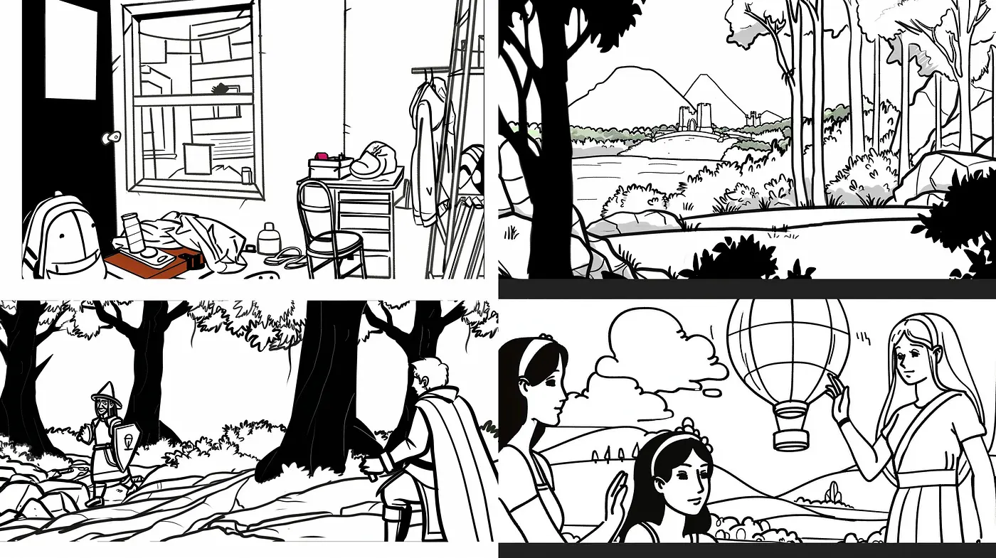 Monochromatic Graphic Novel Essence with a Contemporary Twist - Midjourney sref style