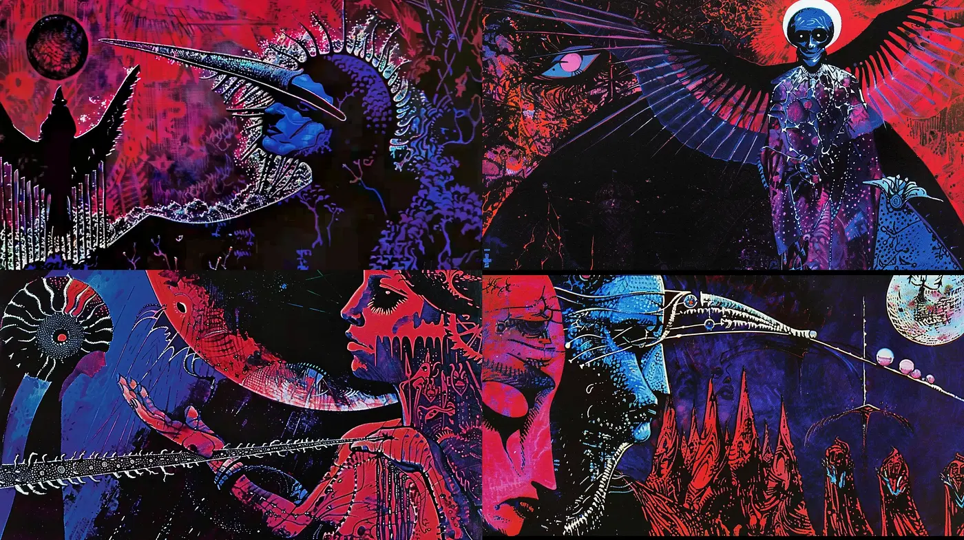 Ethereal Dreamscape: A Fusion of Surrealism and Psychedelic Art - Midjourney sref style