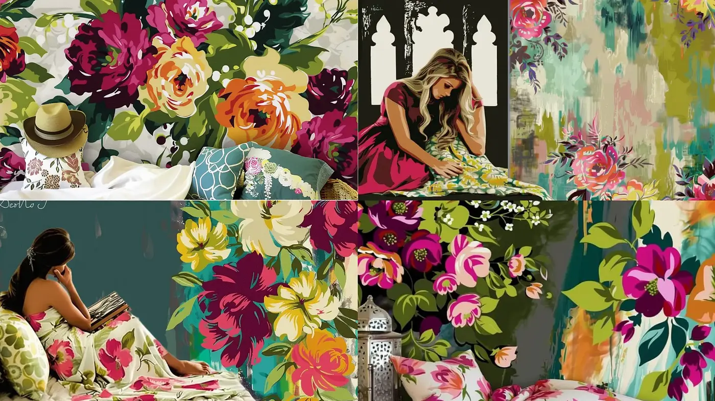 Floral Abundance in Stylized Vividness - Midjourney sref style