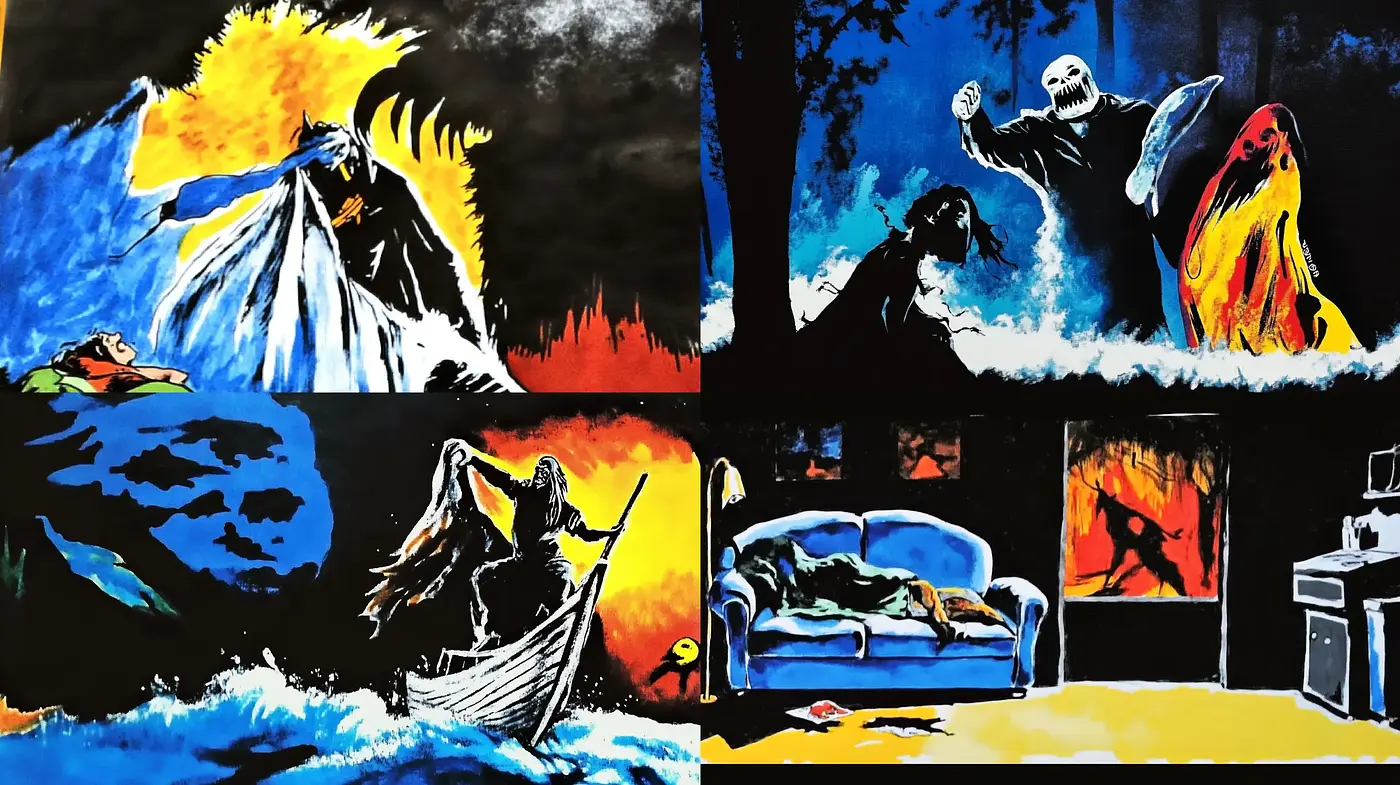 Vibrant Expressionist Nightscapes with Intense Contrast - Midjourney sref style