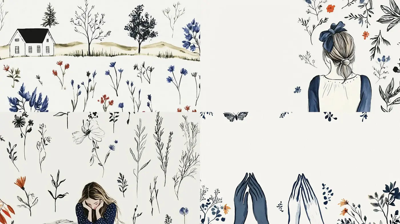 Delicate Botanical Illustrations with a Dreamy, Vintage Aesthetic - Midjourney sref style