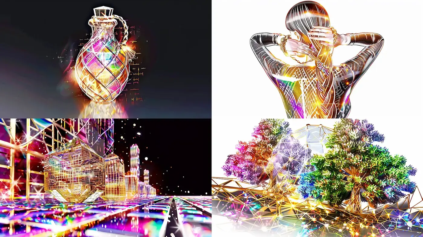 Futuristic and Abstract: A Whimsical Exploration of Light and Form - Midjourney sref style