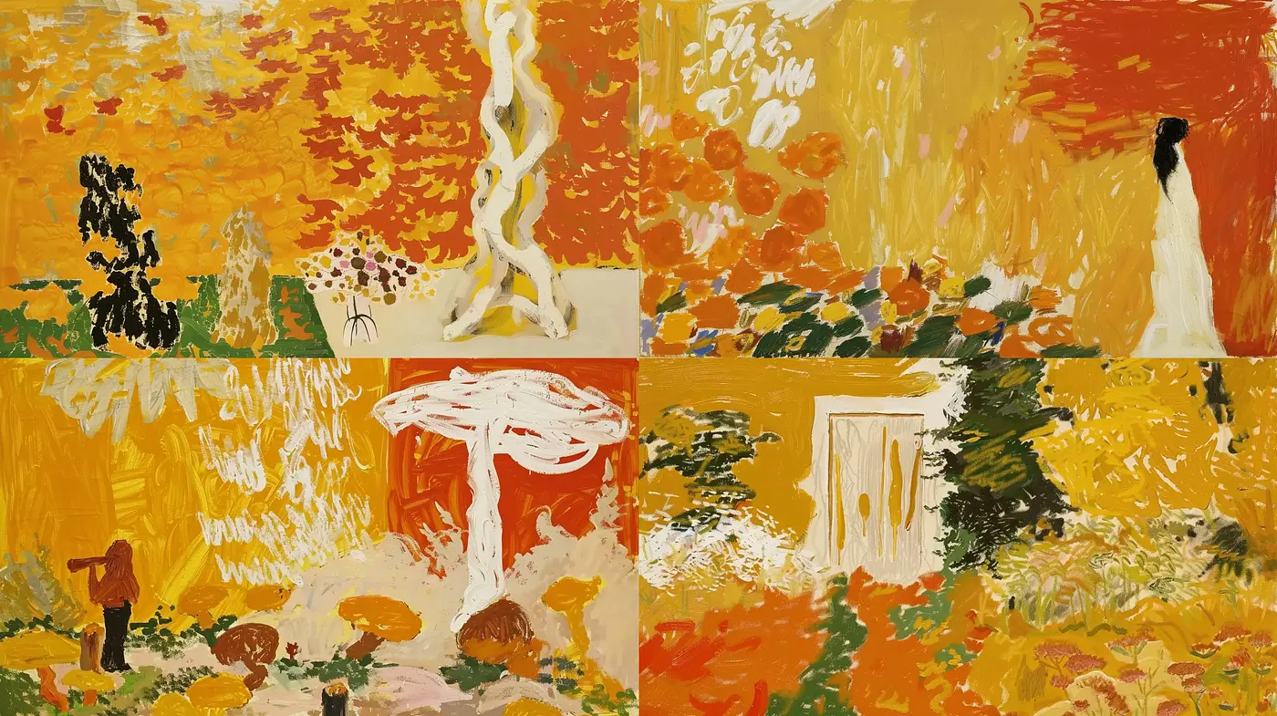 Vibrant Autumn Hues in Expressive Brushwork Collection - Midjourney sref style