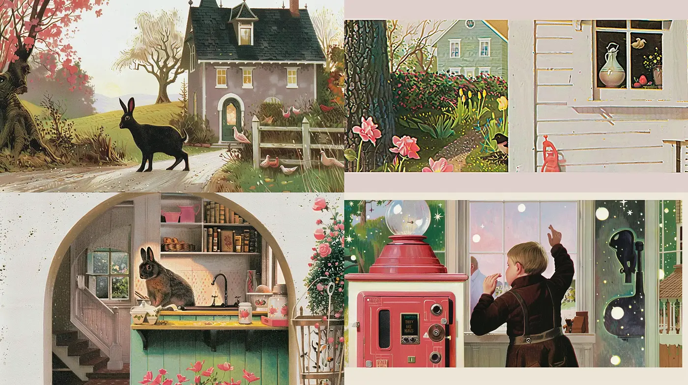 Whimsical Nostalgia: A Pastel Storybook Illustration Journey - Midjourney sref style