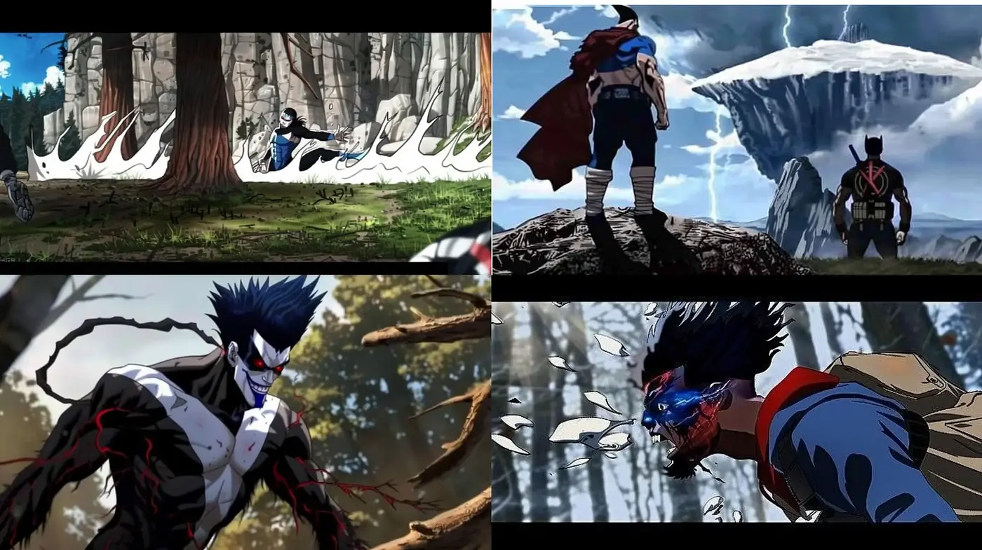 Dynamic Anime-Inspired Action Tableau with a Sinister Edge - Midjourney sref style