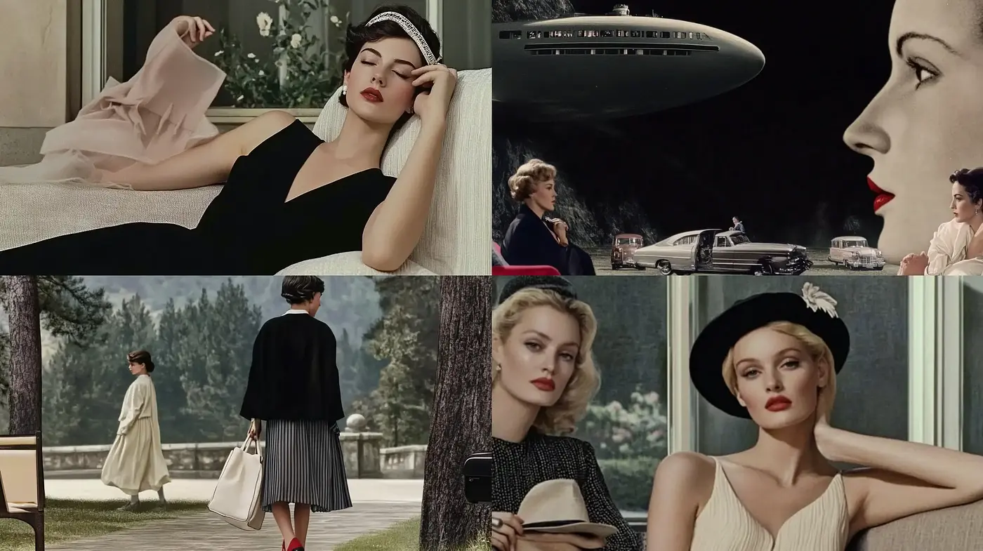 Elegant Retro-Futurism with a Twist of Cinematic Nostalgia - Midjourney sref style