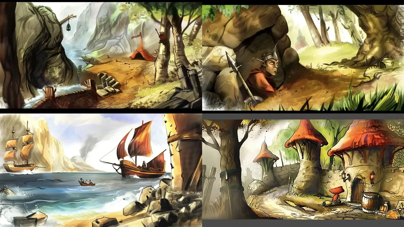 Enchanted Brushstrokes of a Timeless Fantasy World - Midjourney sref style