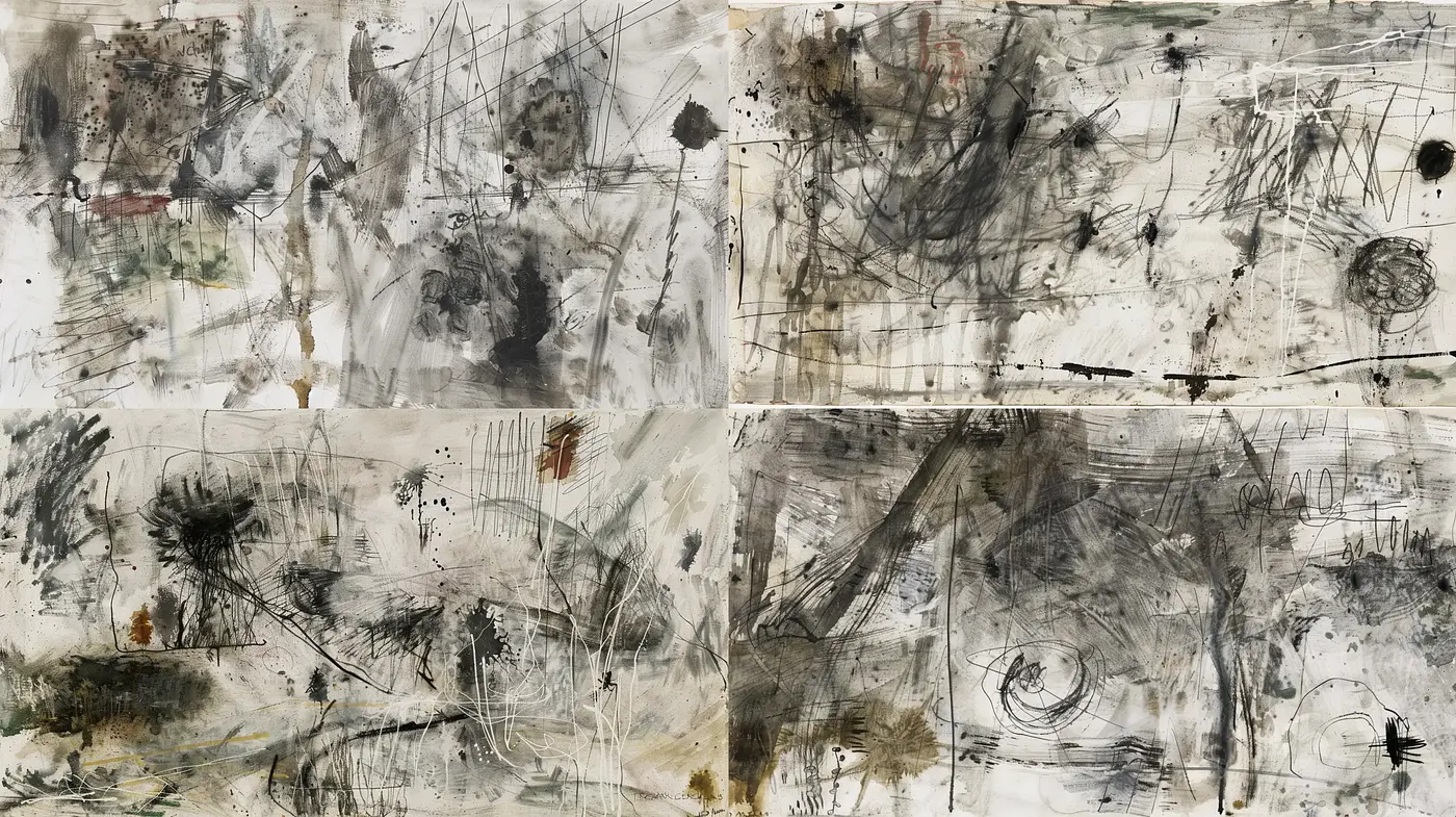 Abstract Synthesis of Chaos and Order in Monochromatic Splendor - Midjourney sref style