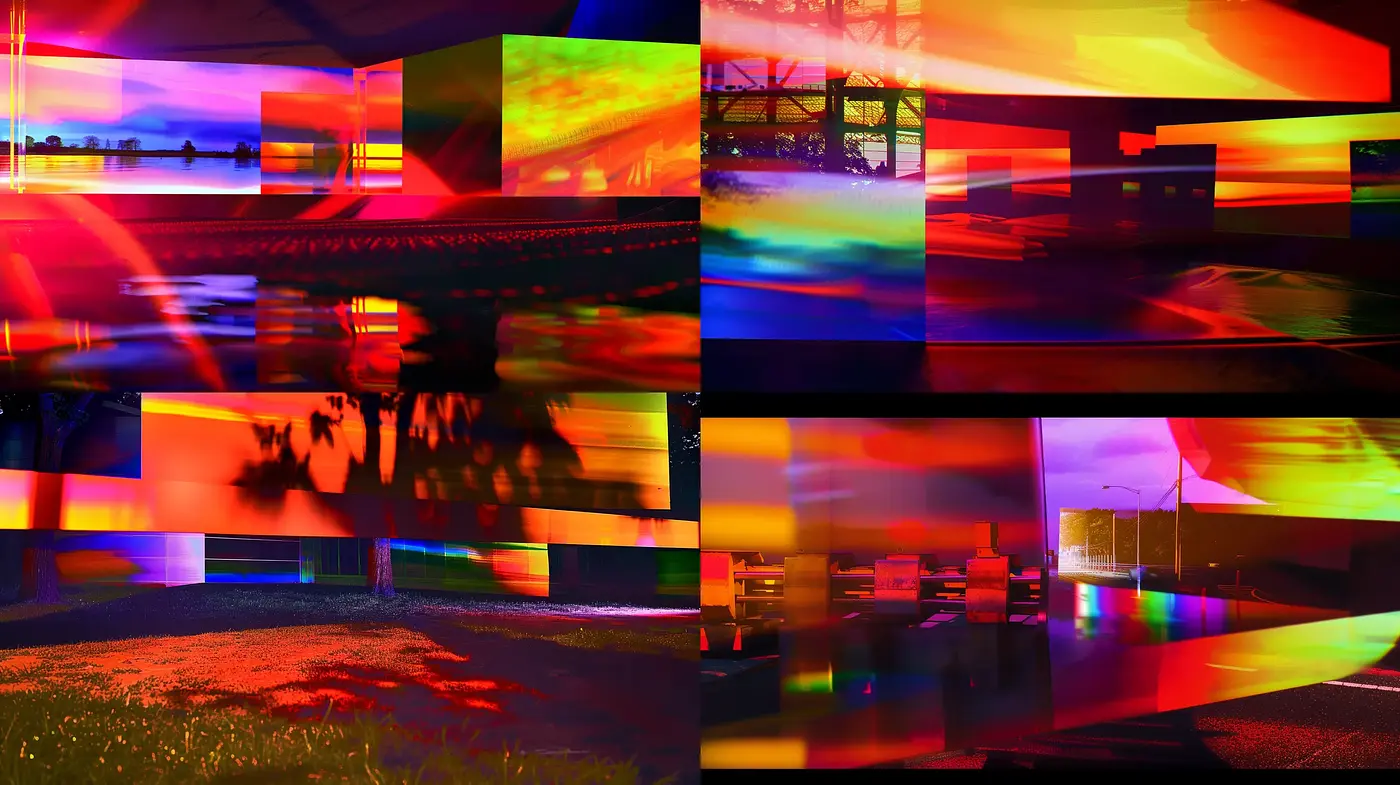 Surreal Chromatic Abstraction and Digital Glitch - Midjourney sref style