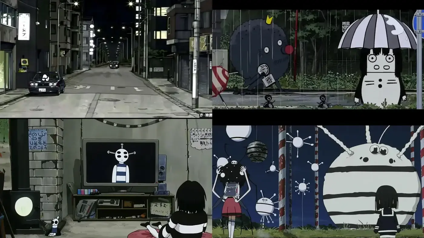 Reflective Character-Driven Imagery with Urban Elements - Midjourney sref style