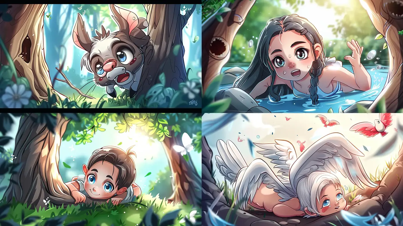 Enchanted Forest Whimsy: A Fusion of Lush Fantasy and Vibrant Animation - Midjourney sref style
