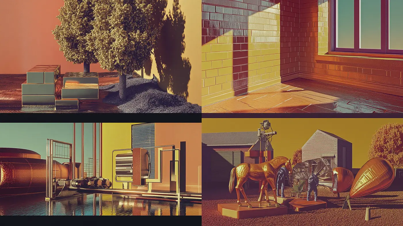 Warm Retrofuturistic Visions with Sunset Hues - Midjourney sref style
