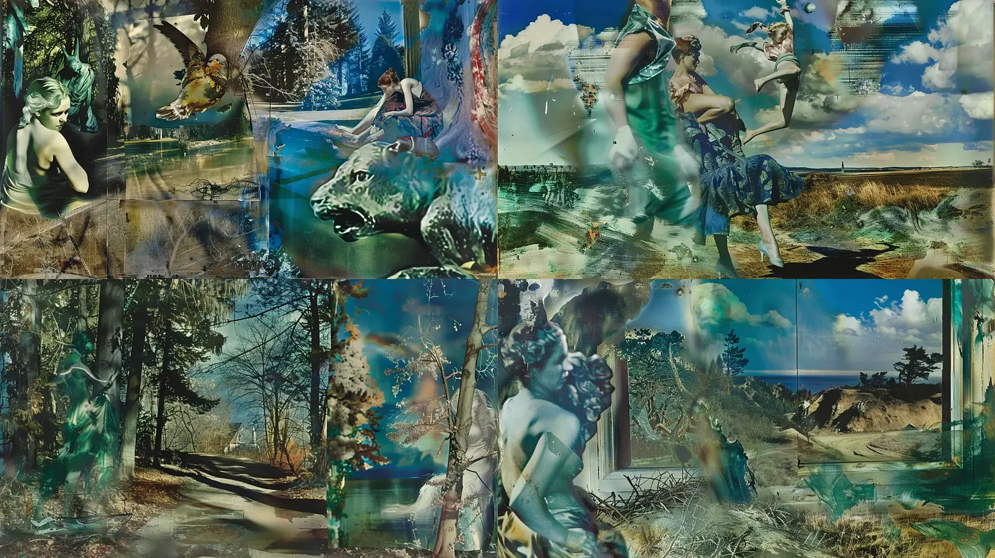 Ethereal Dreamscape Collage - Midjourney sref style
