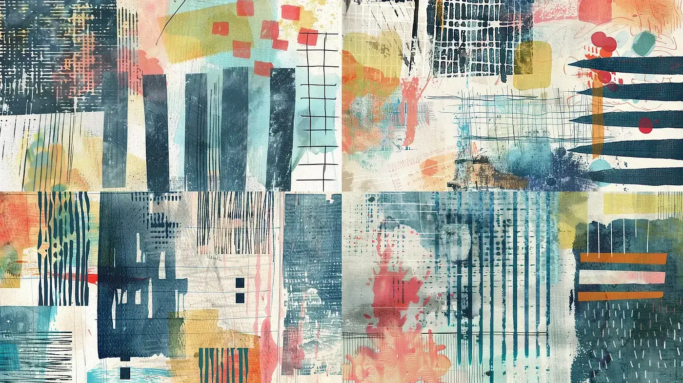 Abstract Watercolor Style with Vibrant Textural Layering - Midjourney sref style