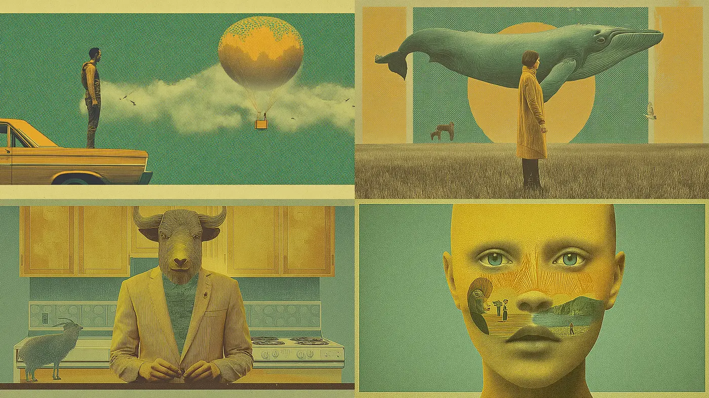 Surrealistic Explorations with a Vintage Aesthetic - Midjourney sref style