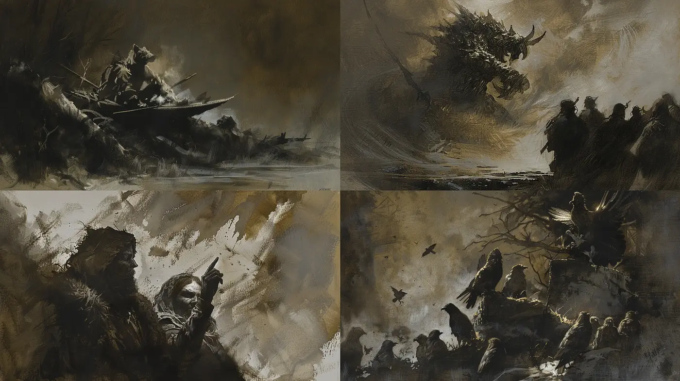 Ethereal Sepia-Toned Dreamscape Series - Midjourney sref style