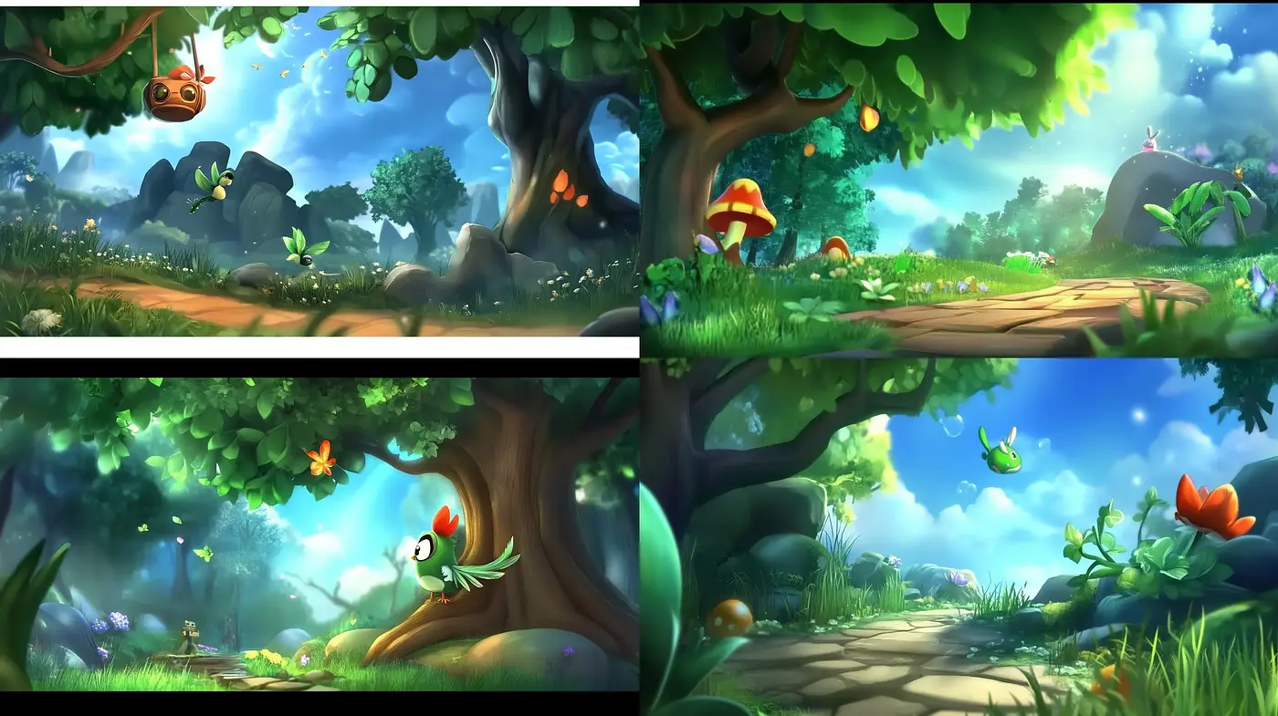 Enchanted Forest: A Vivid and Whimsical Artistic Convergence - Midjourney sref style
