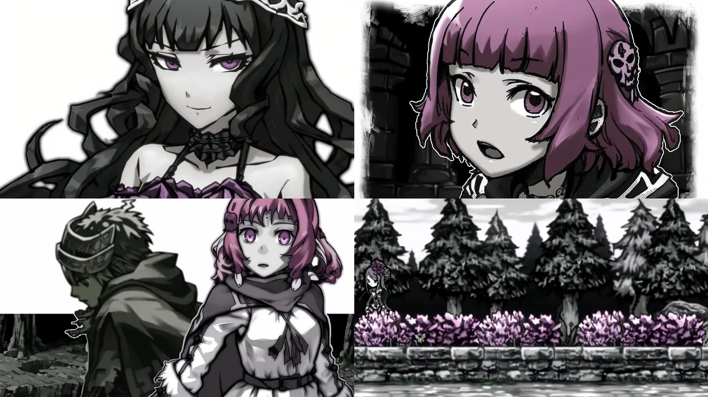 Monochrome Manga Essence with a Touch of Lavender - Midjourney sref style