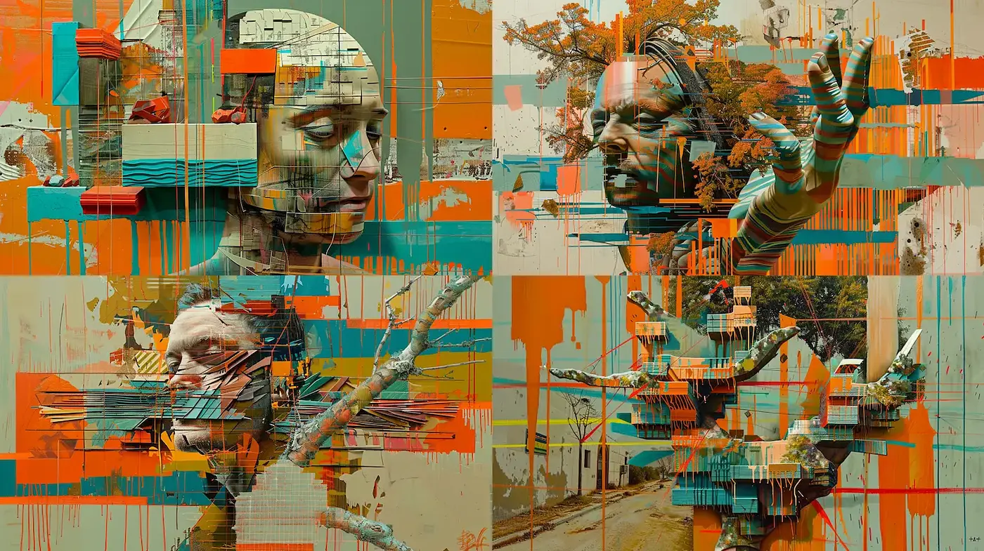 Dynamic Artistry with Abstract Strength and Emotional Depth - Midjourney sref style