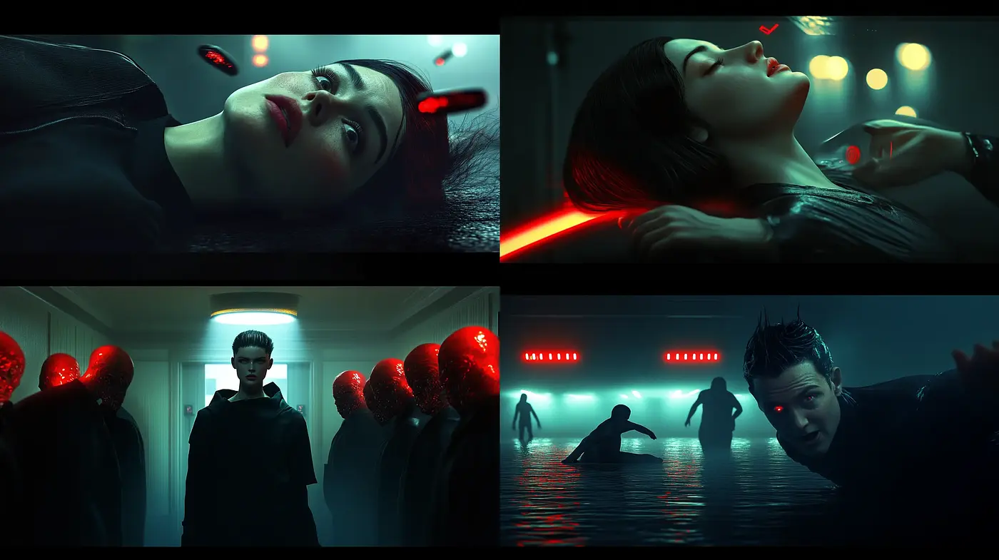 Neo-Noir Underwater Dreamscape - Midjourney sref style