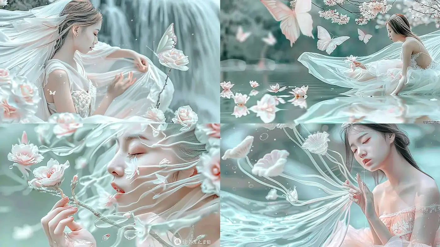 Ethereal and Dreamlike Floral Aesthetic with Subtle Elegance - Midjourney sref style