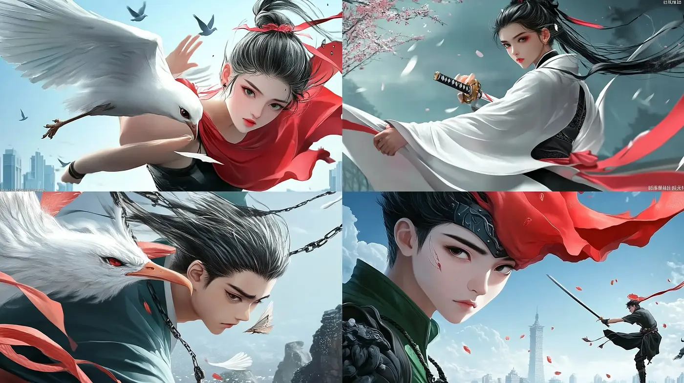 Ethereal East Asian Digital Illustrations with a Cinematic Flair - Midjourney sref style