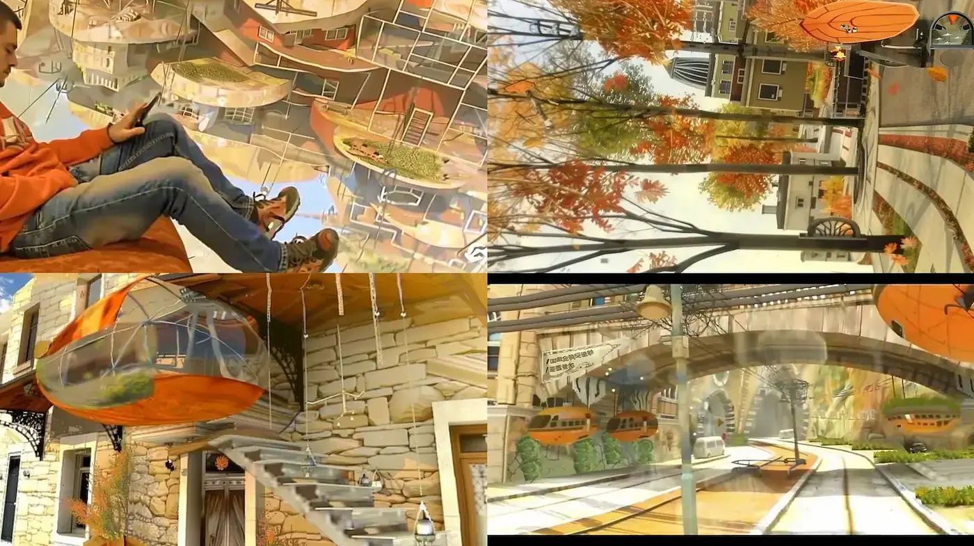 Whimsical Futuristic Nostalgia with Nature Integration - Midjourney sref style